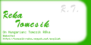 reka tomcsik business card